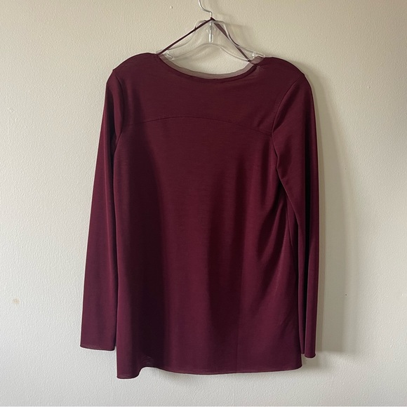 Zara Long-Sleeved Top in Burgundy - Picture 2 of 3